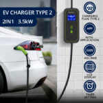 Φορτιστής Qoltec charger for electric car EV Type2 | 3.5kW | Wi-fi | Portable | Wallbox | 5m - Image 2