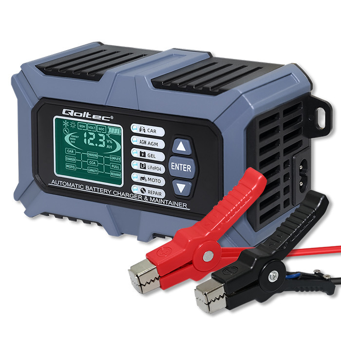 image-670e6a9fad6ef Φορτιστής Qoltec Intelligent Microprocessor Charger 12V | C| LCD | AGM LiFePO4 GEL Battery Charger - Image 1