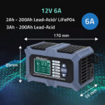 Φορτιστής Qoltec Intelligent Microprocessor Charger 12V | C| LCD | AGM LiFePO4 GEL Battery Charger - Image 5