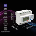 Μετρητής ενέργειας Qoltec Three-phase electronic meter | Wi-fi | TUYA | 400V | 100A | LCD | 7P - Image 5