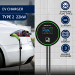 Φορτιστής Qoltec EV Charging Station 2 in 1 Type2 | 22kW | Wi-fi  | LCD | 3 phases | Wallbox |5m - Image 3
