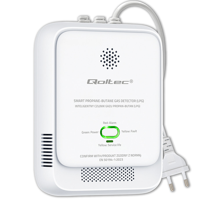 image-698dbb00be9f3 Ανιχνευτής αερίων Qoltec Certified Propane-Butane Gas Leak Sensor | 85dB Alarm | LED - Image 1