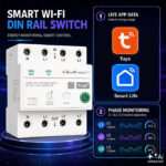Qoltec Three-phase relay 63A for DIN rail | 3P+N | Timer | Wi-Fi | Tuya | Amazon Alexa - Image 2